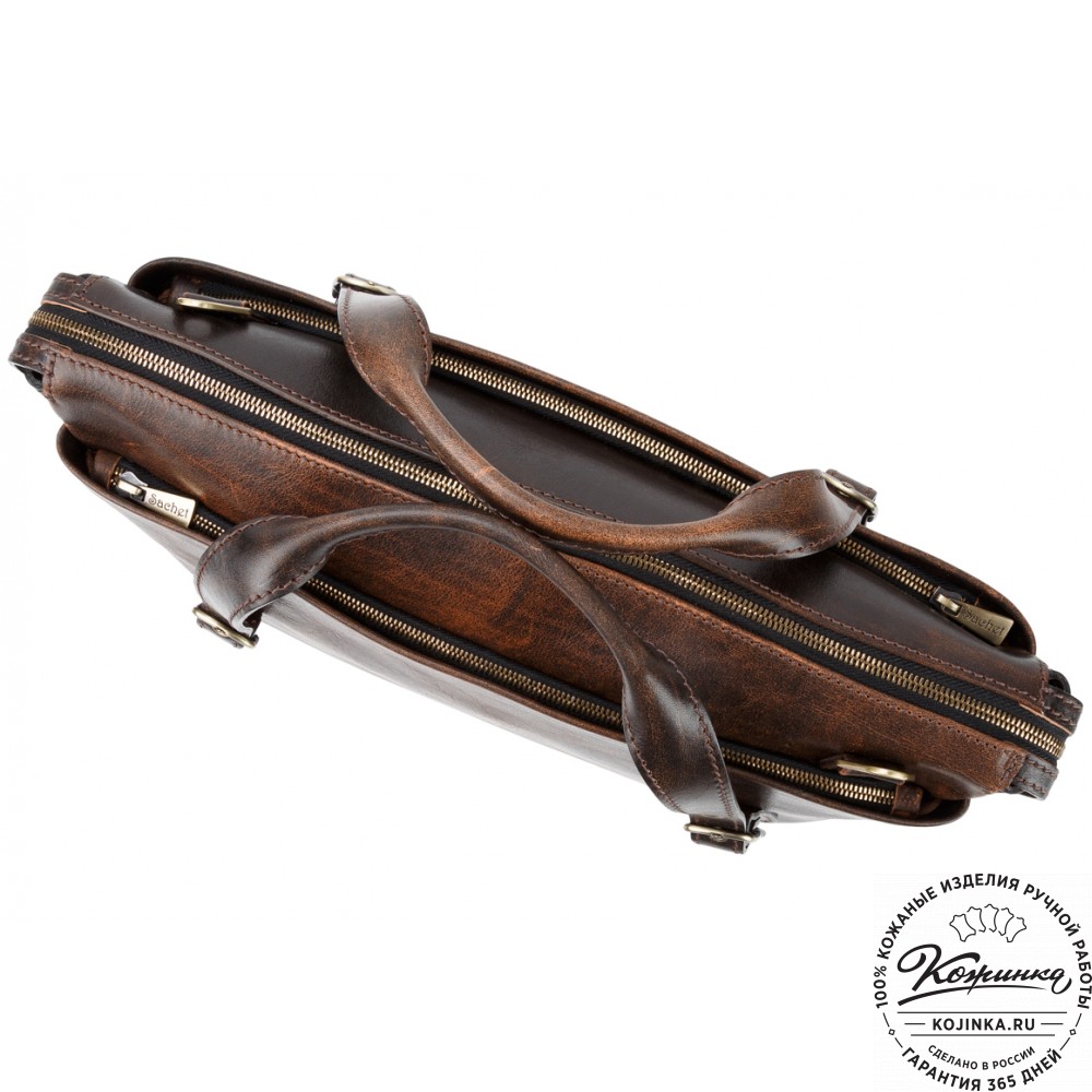 Кожаная деловая сумка "Франклин" (коричневый эксклюзив)